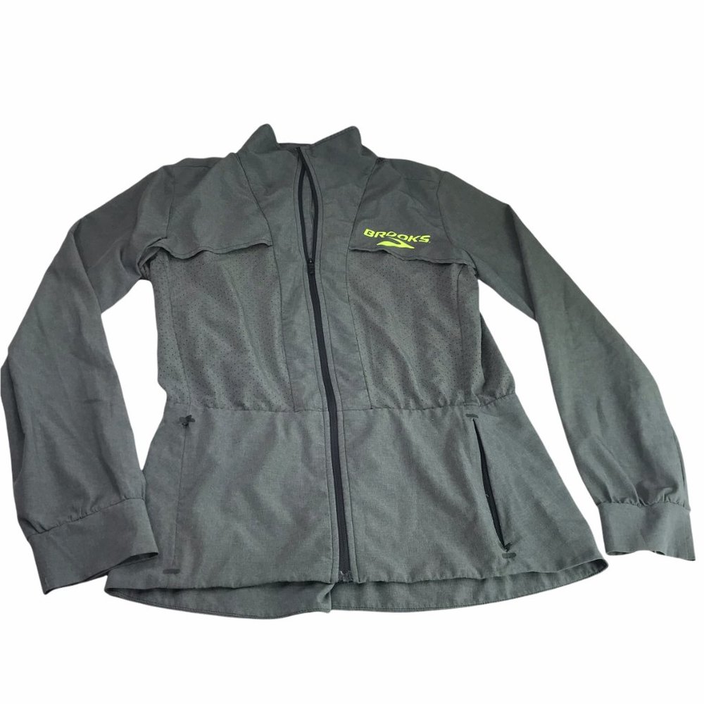 Brooks Gray Running Jacket, Lightweight Small - image 2